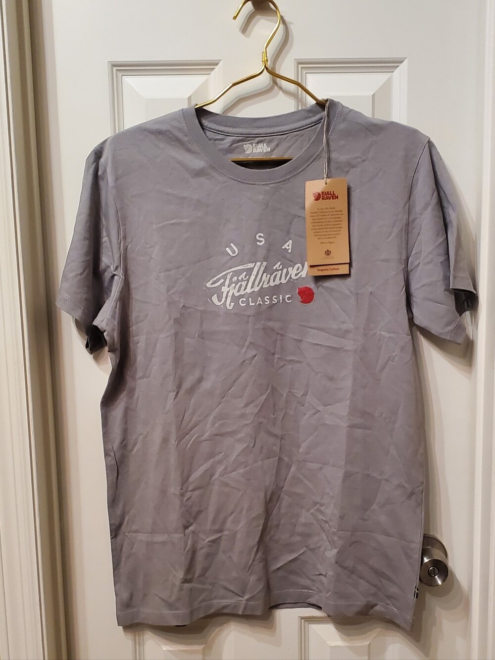 Fjallraven Gray Short-Sleeve Logo Tee Size Medium